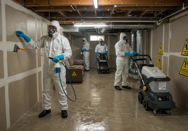 Basement Moisture Removal and Structural Drying process in Bellaire, TX
